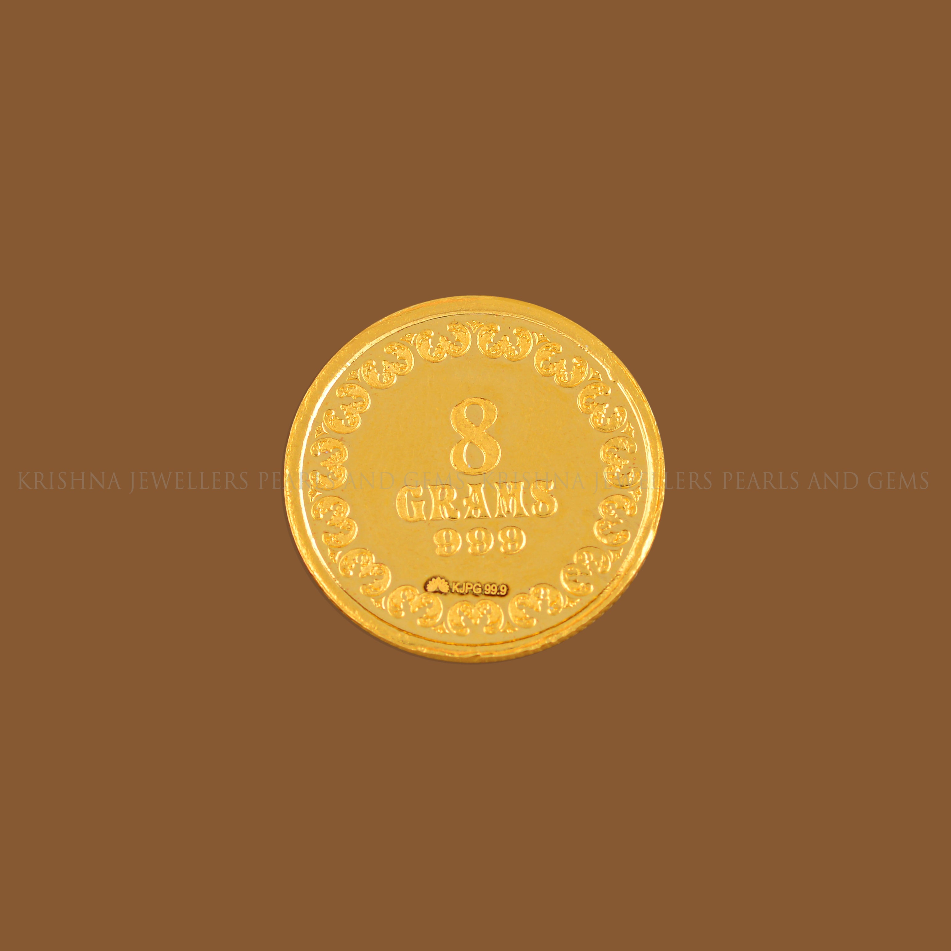 8 Gram Gold Coin 24k With Lakshmi Motif
