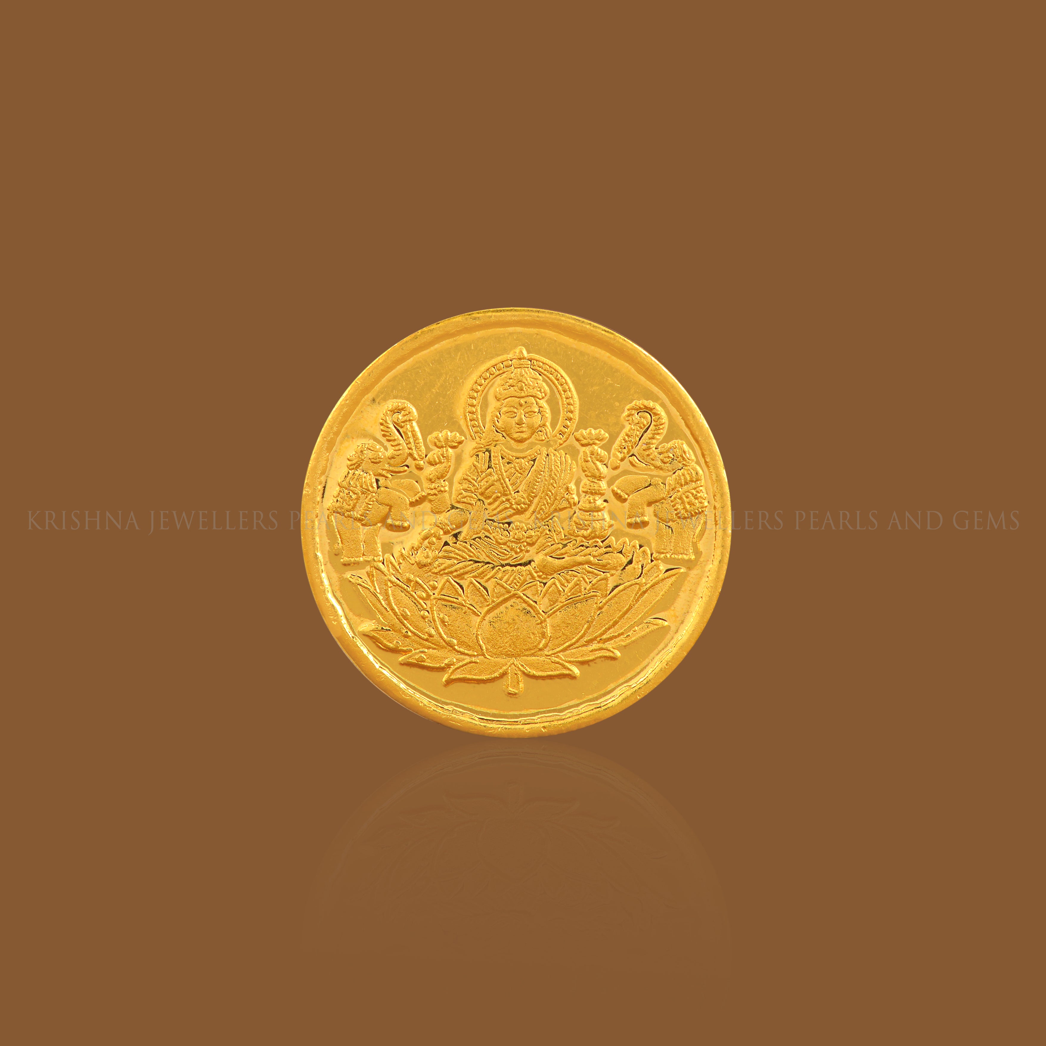 8 Gram Gold Coin 24k With Lakshmi Motif