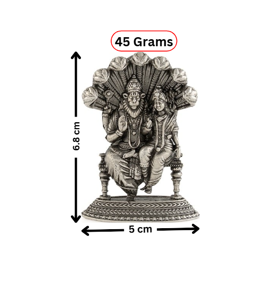 Lord Narasimha With Consort in Silver