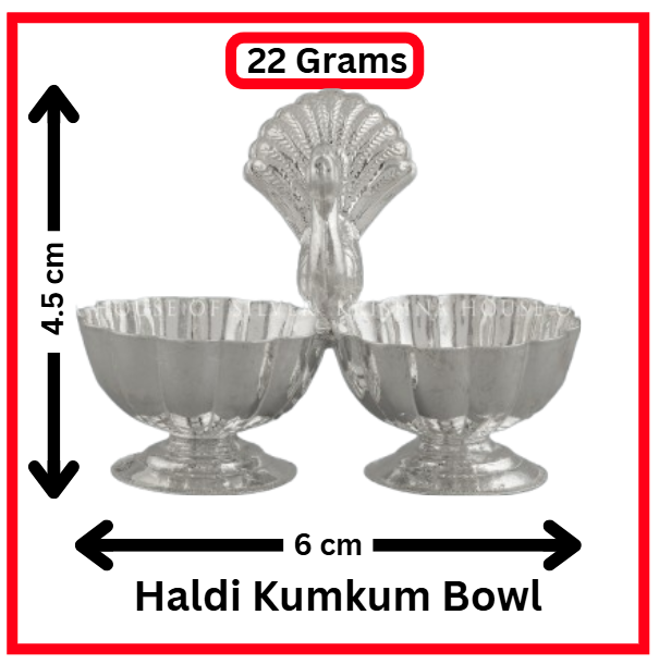 Spiritual Silver Haldi Kumkum Bowl