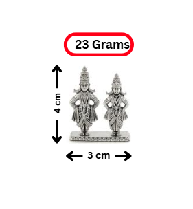 Silver Vithal and Rukmini Idol - Krishna House Of Silver