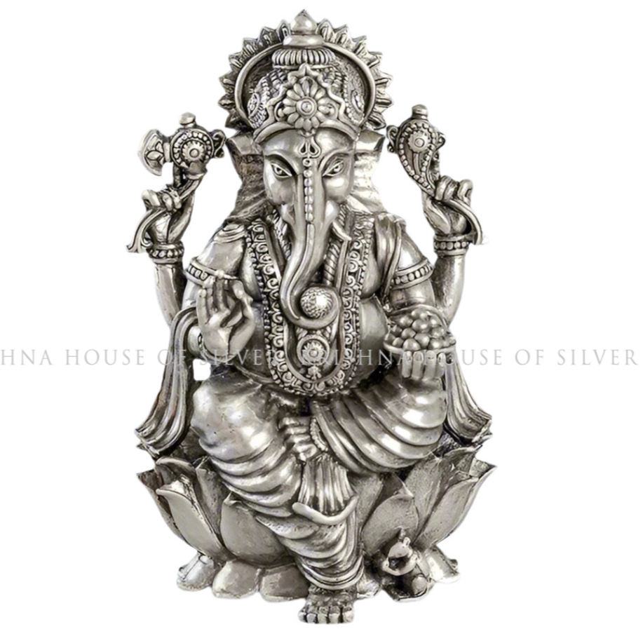 Buy Silver Ganesha Murthy Online - Krishna Jewellers Pearls and Gems