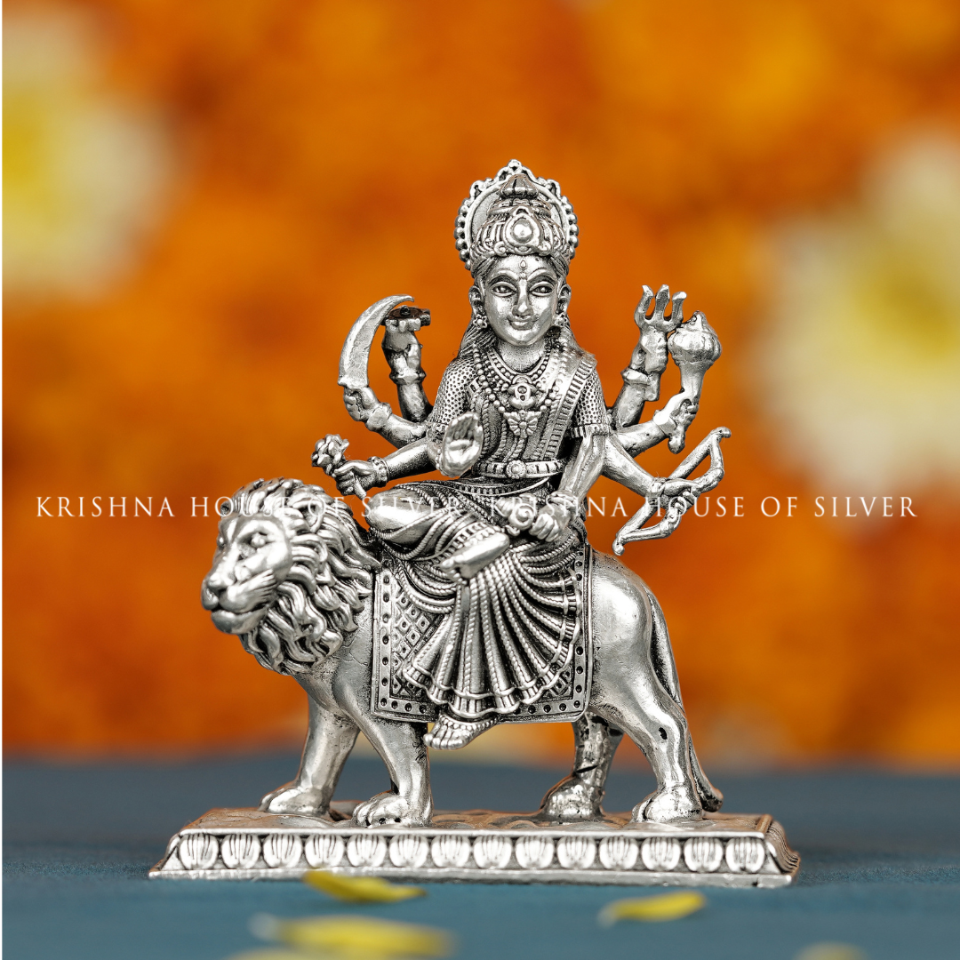 Maa Durga Idol In Silver