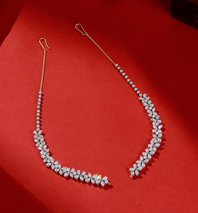 Leaf Pattern Bridal Diamond Champaswaralu