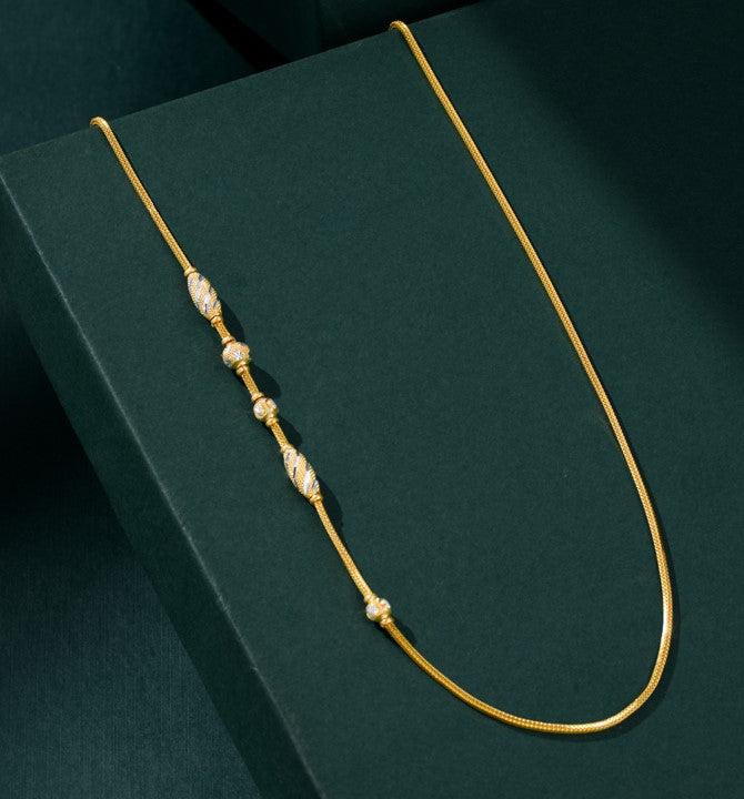 Gold Mangalsutra with Spherical Beads