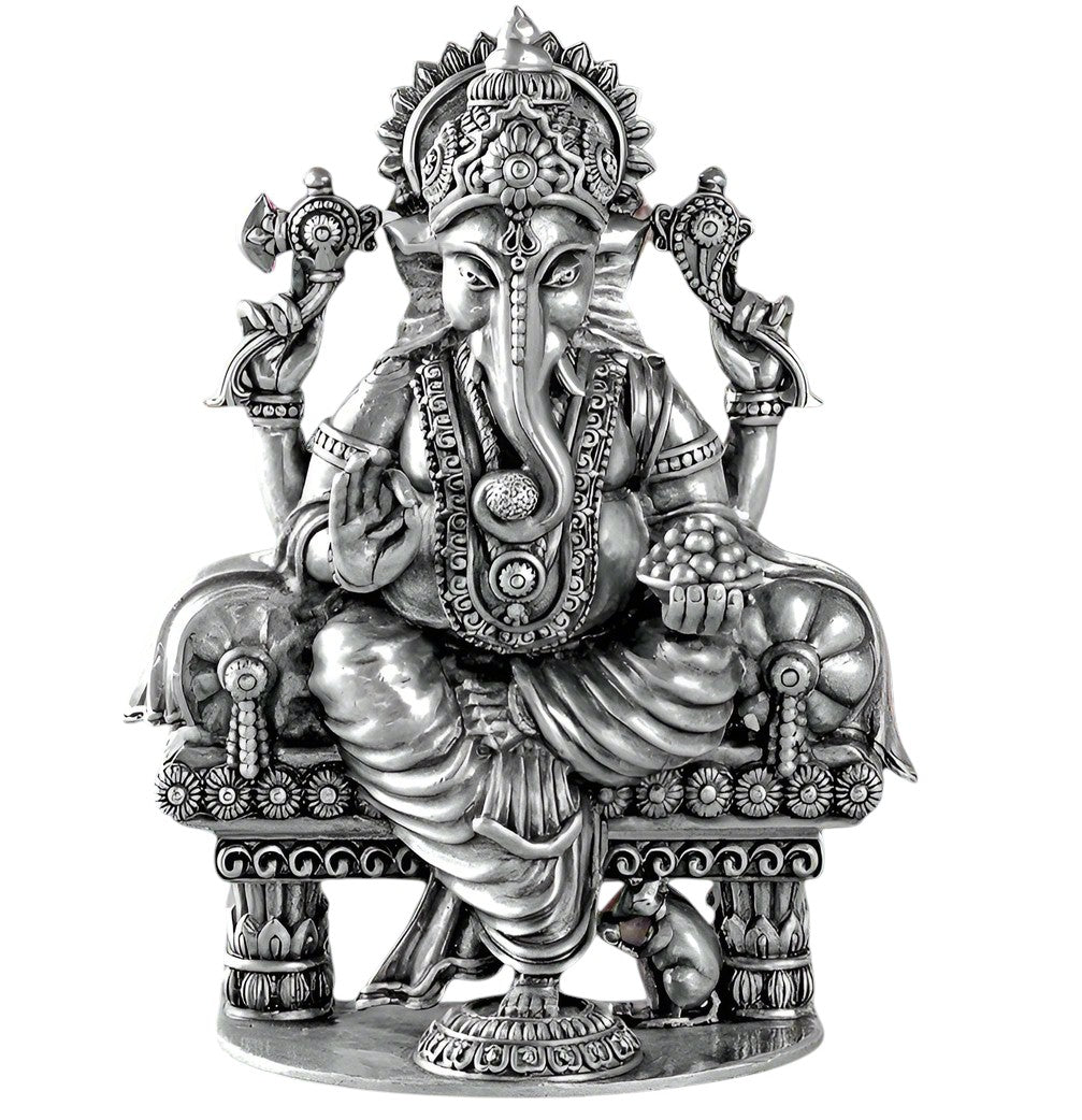 Sterling Silver Ganesh Idol for Home Temple 92.5