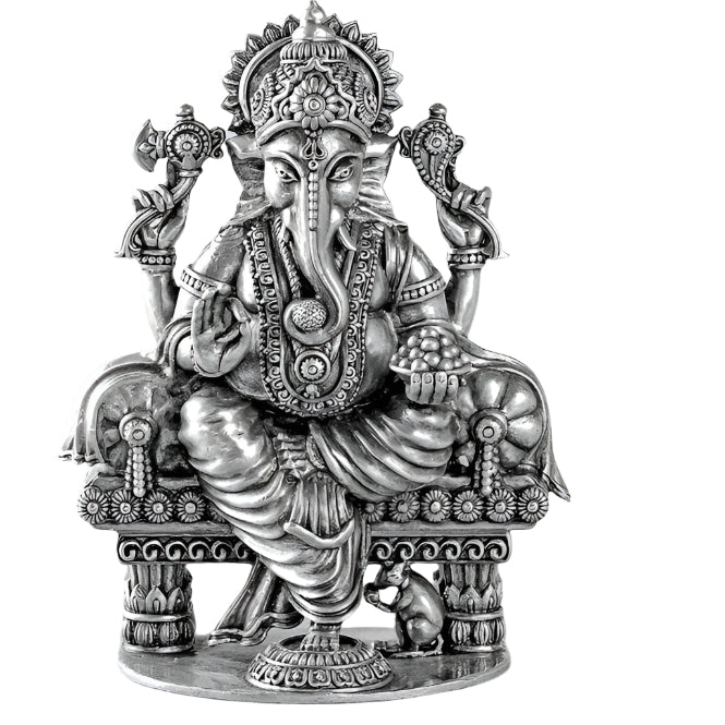 Sterling Silver Ganesh Idol for Home Temple 92.5