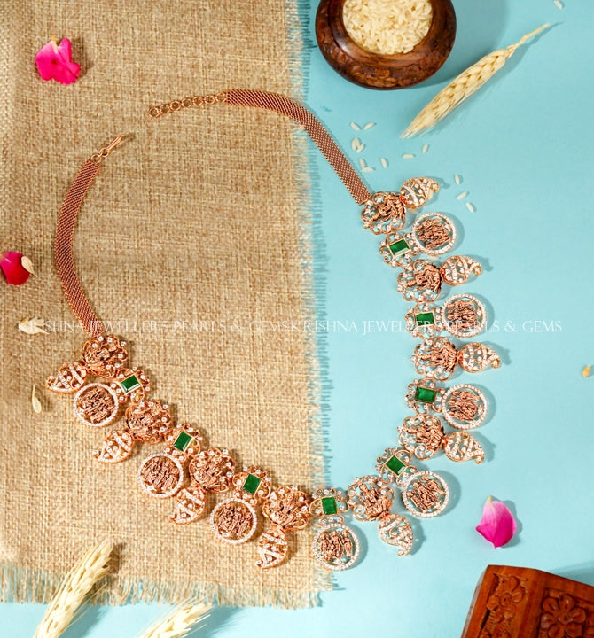 Diamond Ramaparivar Bottumala with Lakshmi Devi Design Necklace