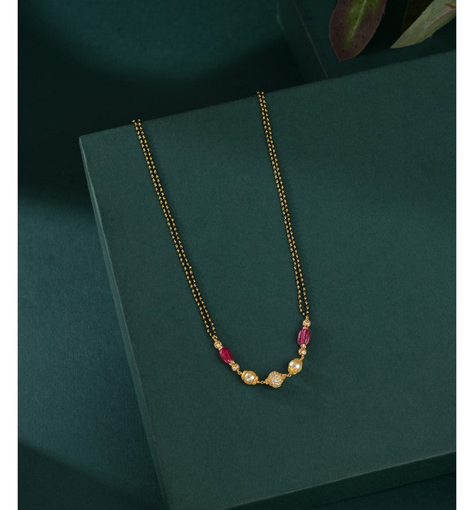 Double Line Gold Mangalsutra Design