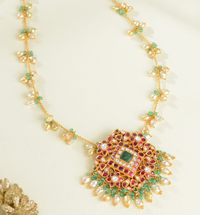 Posy Gold Keshi Pearl Necklace