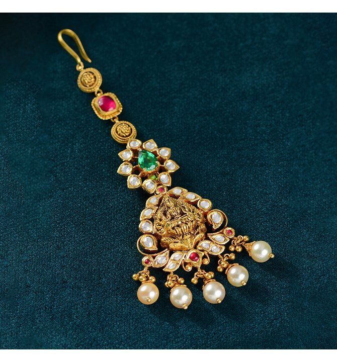 Gold Lakshmi Maang Tikka