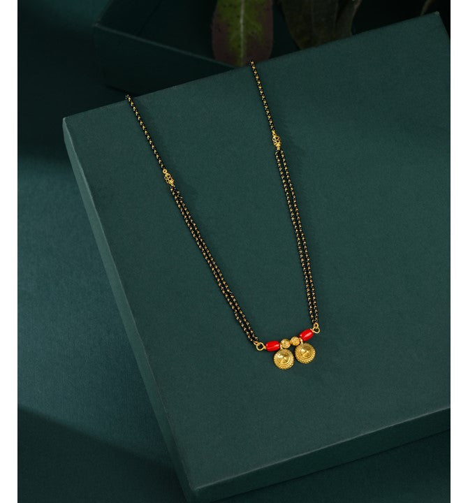 Gold Mangalsutra With Corals