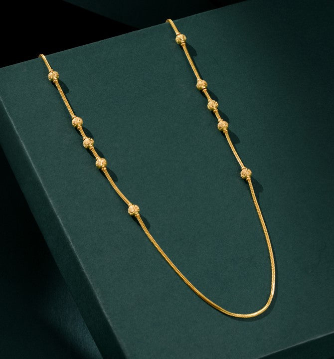 Gold Mangalsutra with Engraved Ball