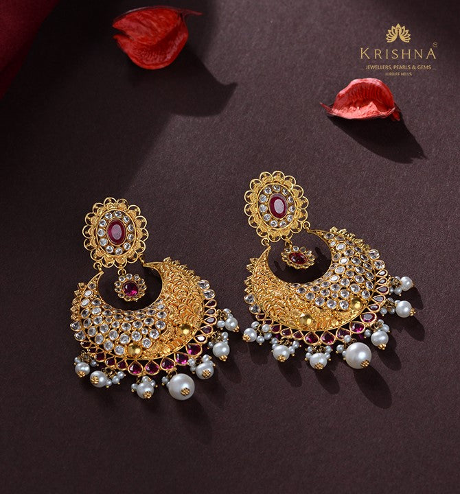 Regal Gold Pearl Chaandbaalis