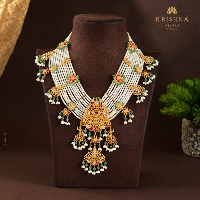 Flowery Gold Pearl Rani haram