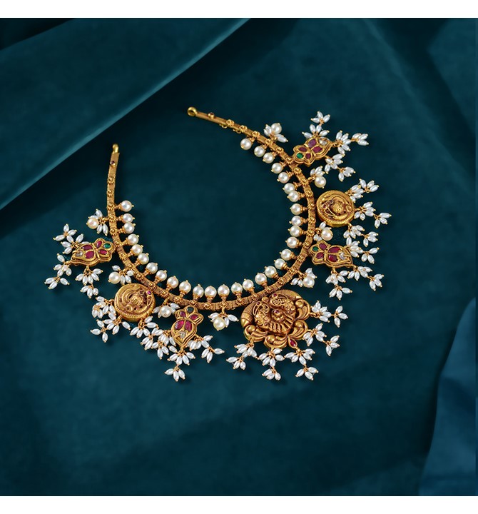 Gold Pearl Necklace With Guttapusalu