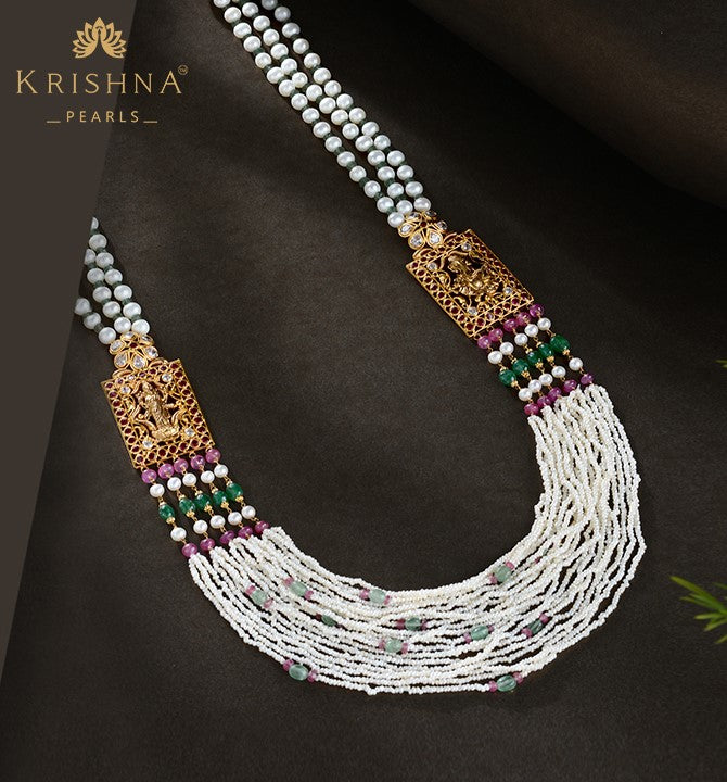 Gorgeous Gold Pearl Statement Necklace