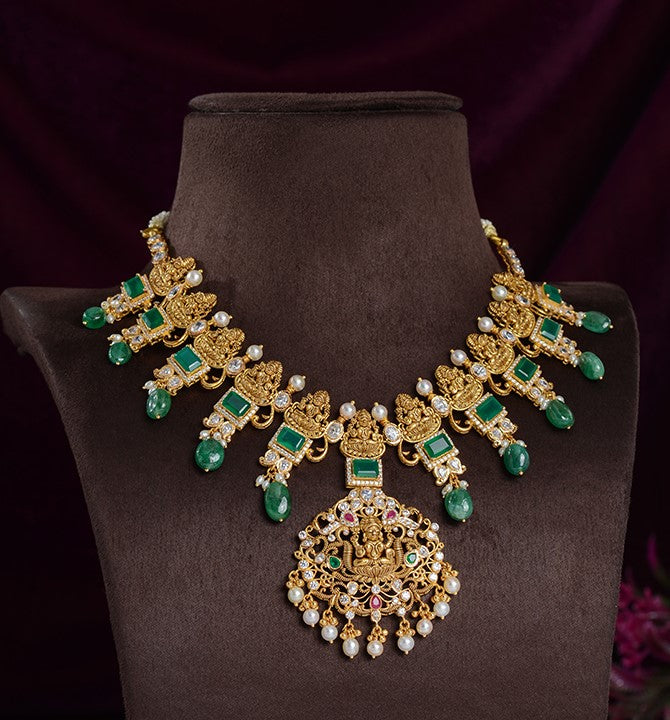Ekadasha Lakshmi Gold Necklace