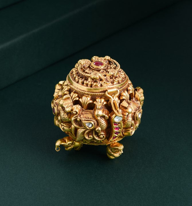 Regal Peacock Nakshi Kumkum Holder