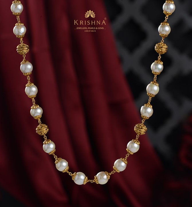 Pearl Gold Nakshi Chain