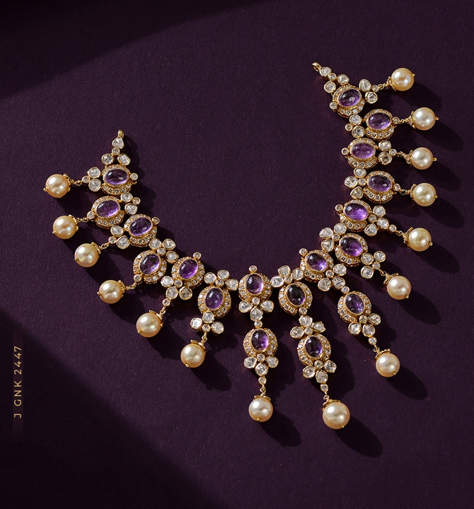 Ritzy Amethyst & Polki Necklace