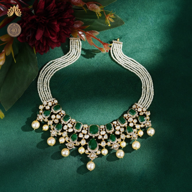 Ritzy Emerald and Polki Choker