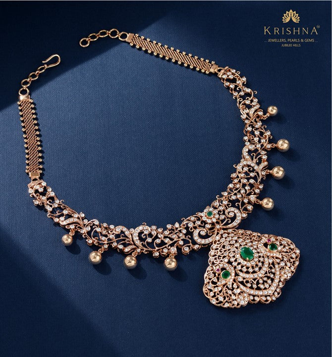 Rose Gold diamond necklace with pendant