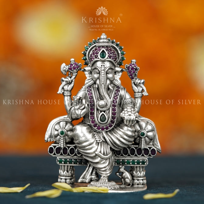 Pure Silver Ganesh Deity