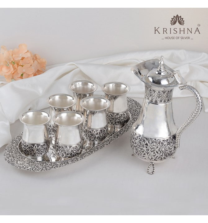 Antique Nakshi Work Silver Tableware Set