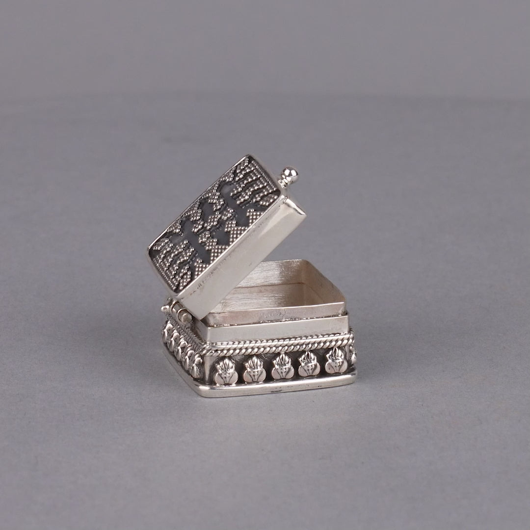 Silver Square KumKum Box
