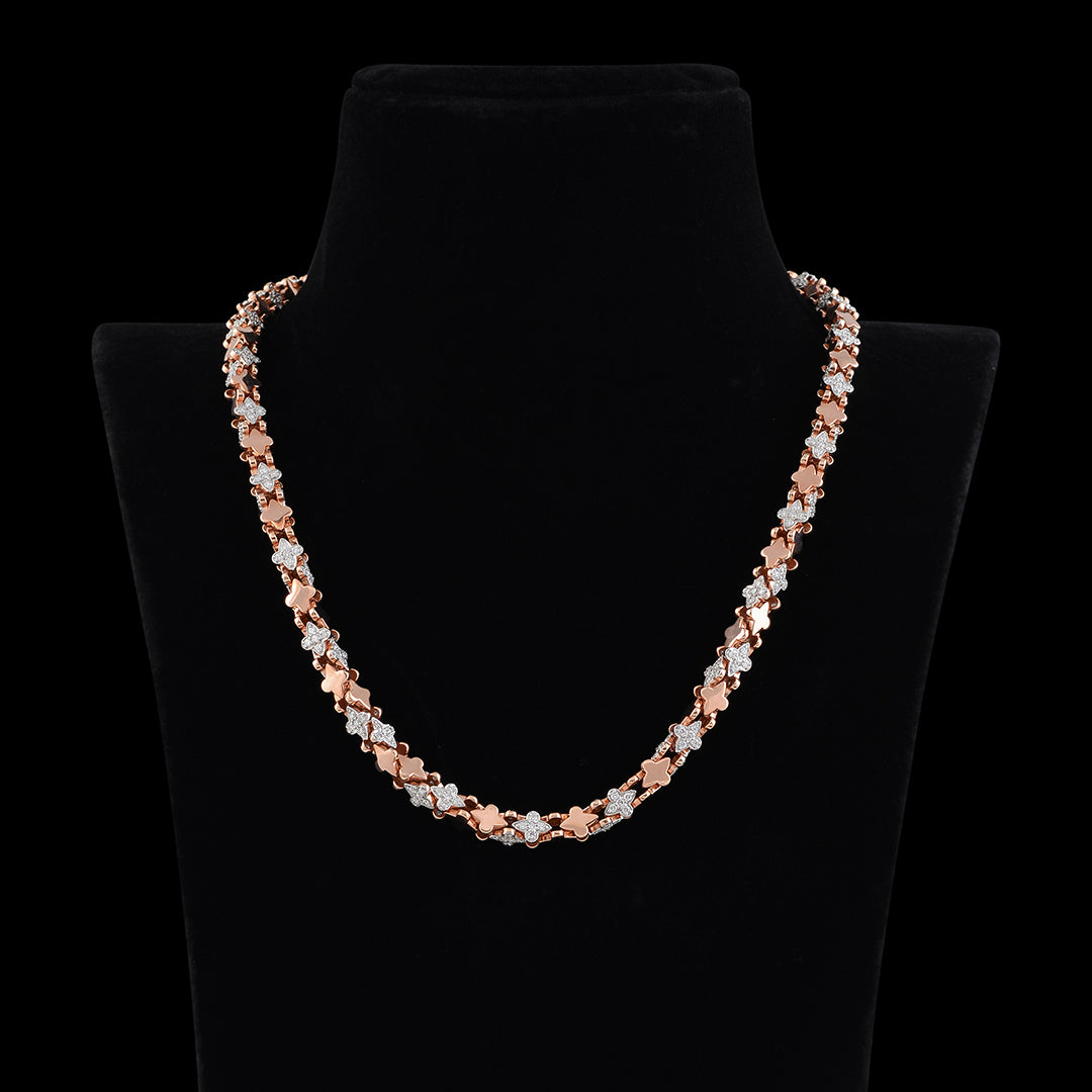 Diamond Chain in Rose Gold with Glossy Finish