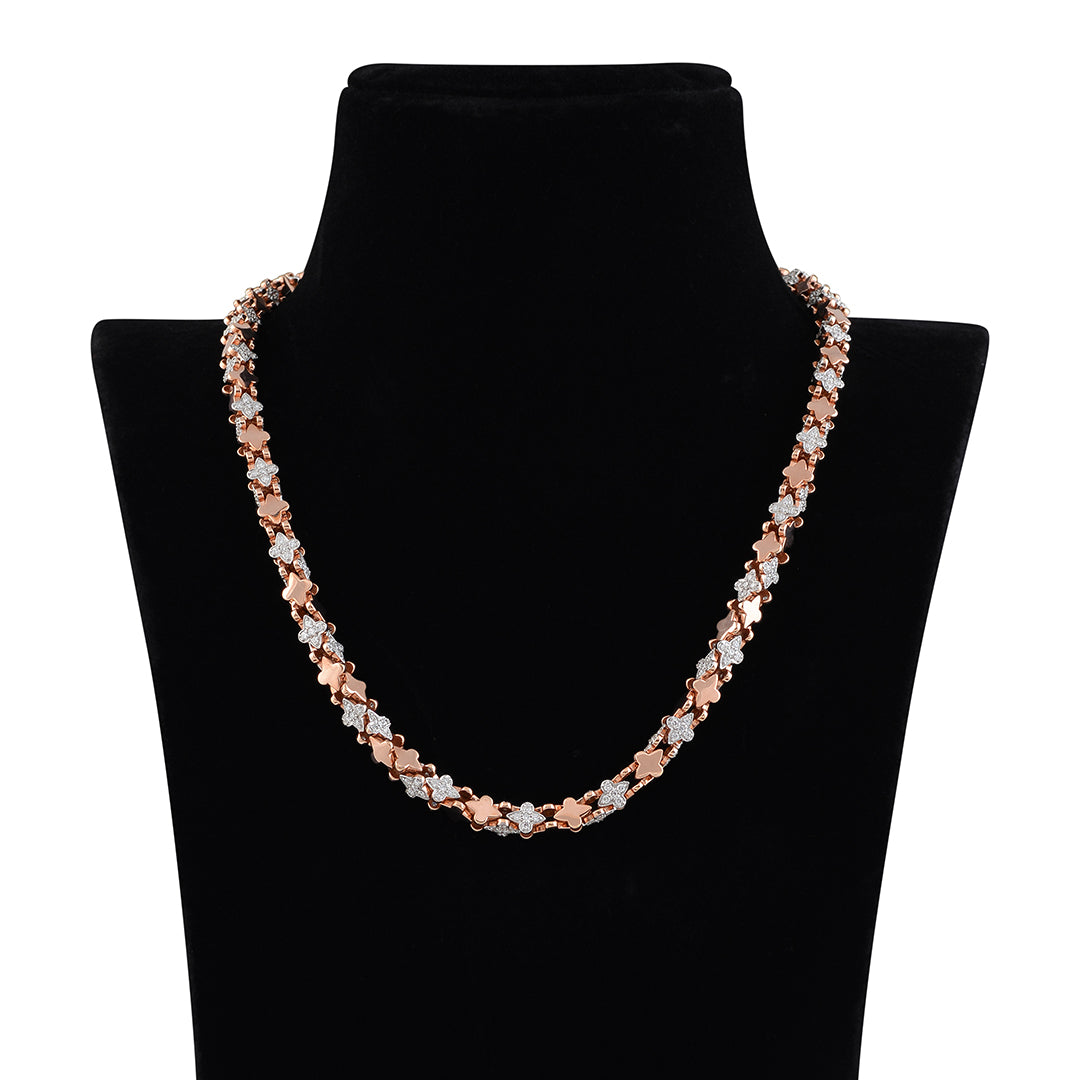 Diamond Chain in Rose Gold with Glossy Finish