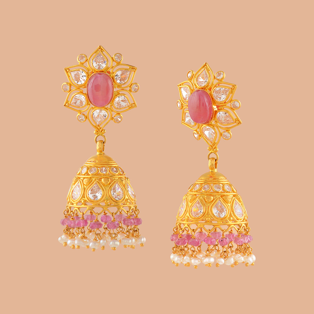 Gold Pearl Jhumka Earrings | JGPT4107