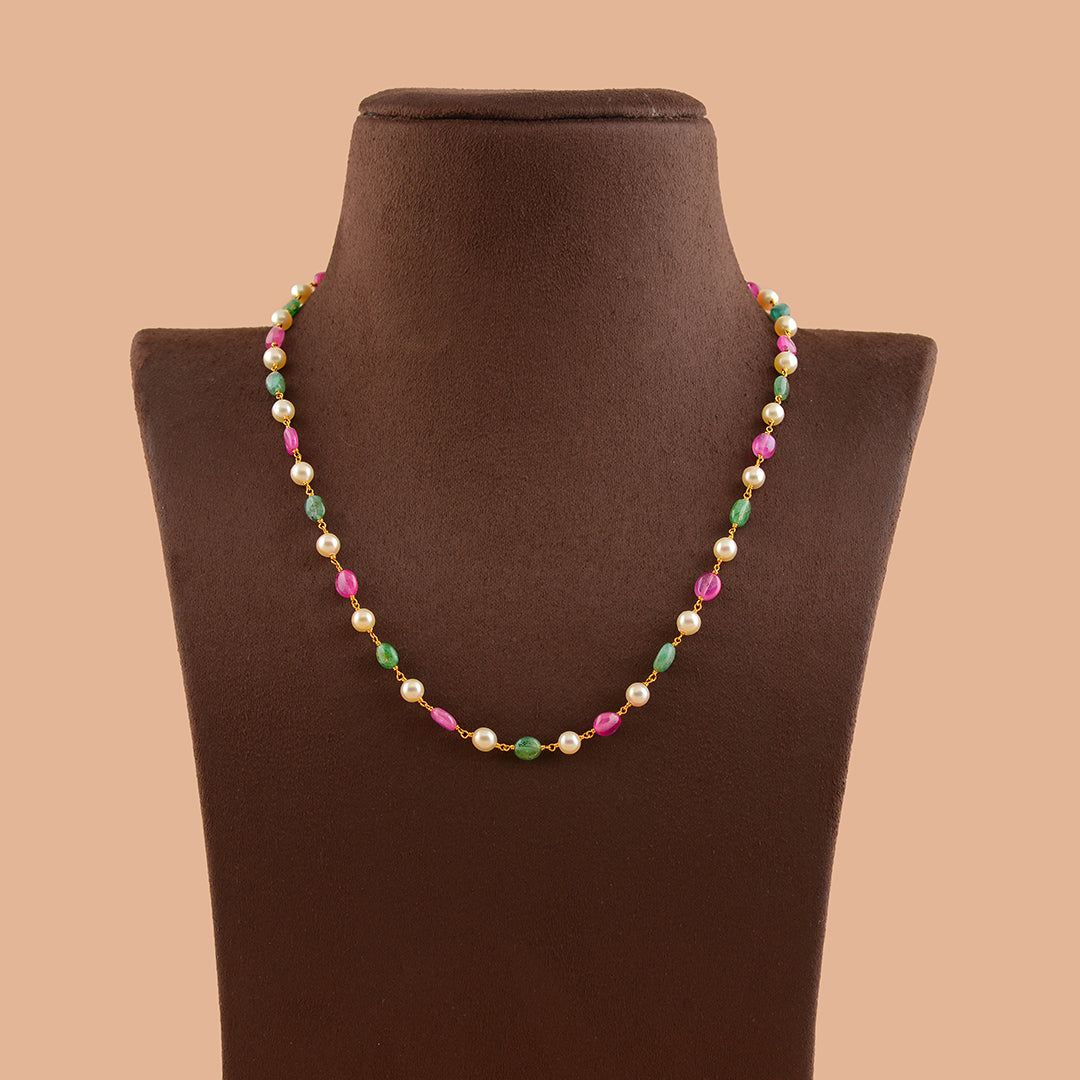 Modestic Gold Pearl Necklace