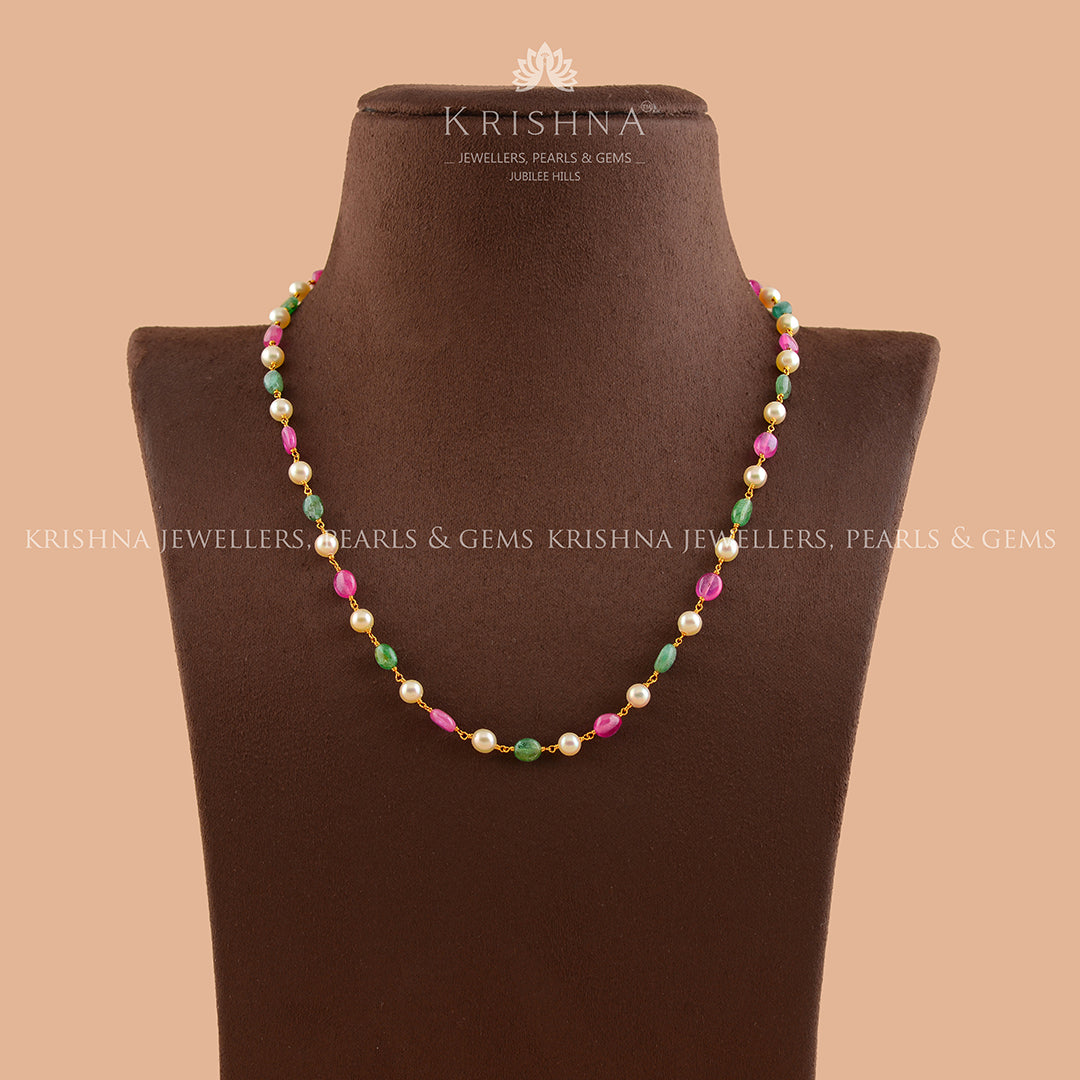 Modestic Gold Pearl Necklace