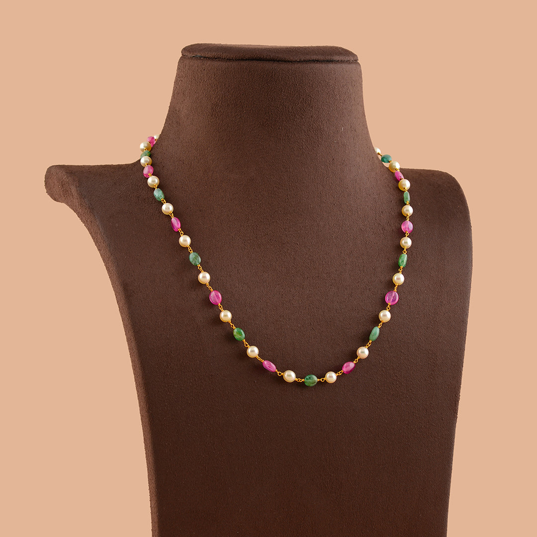 Modestic Gold Pearl Necklace