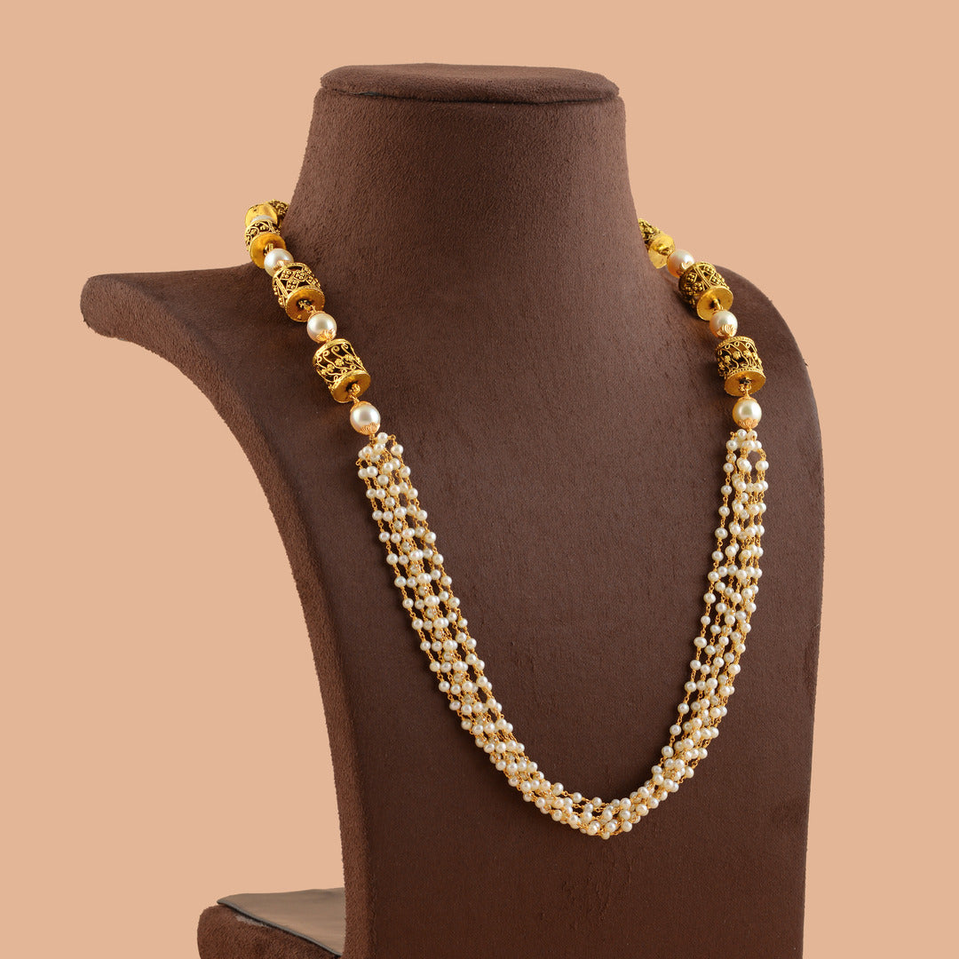 Antique gold store pearl necklace