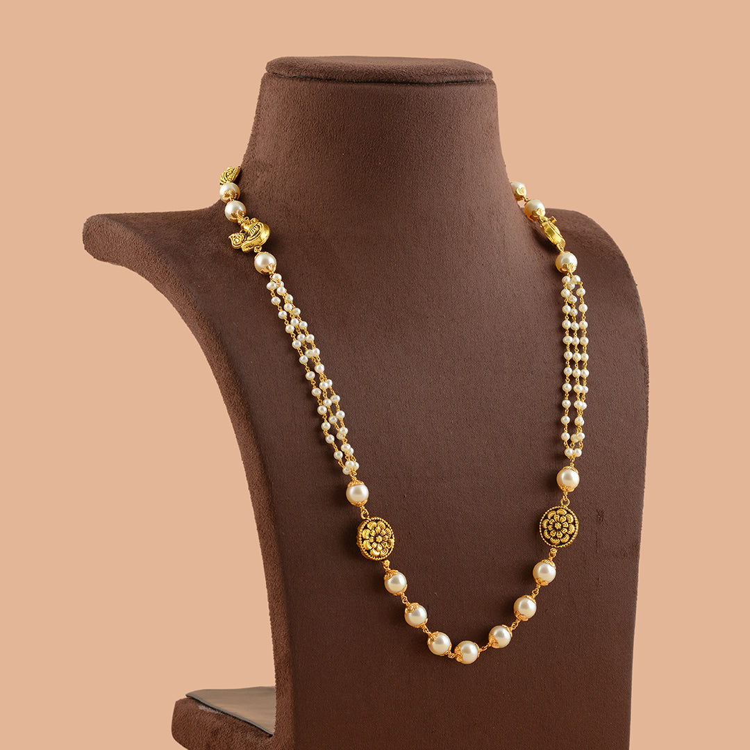 Whitney Pearl Necklace in 10K Gold & Pearl – Love You More Designs