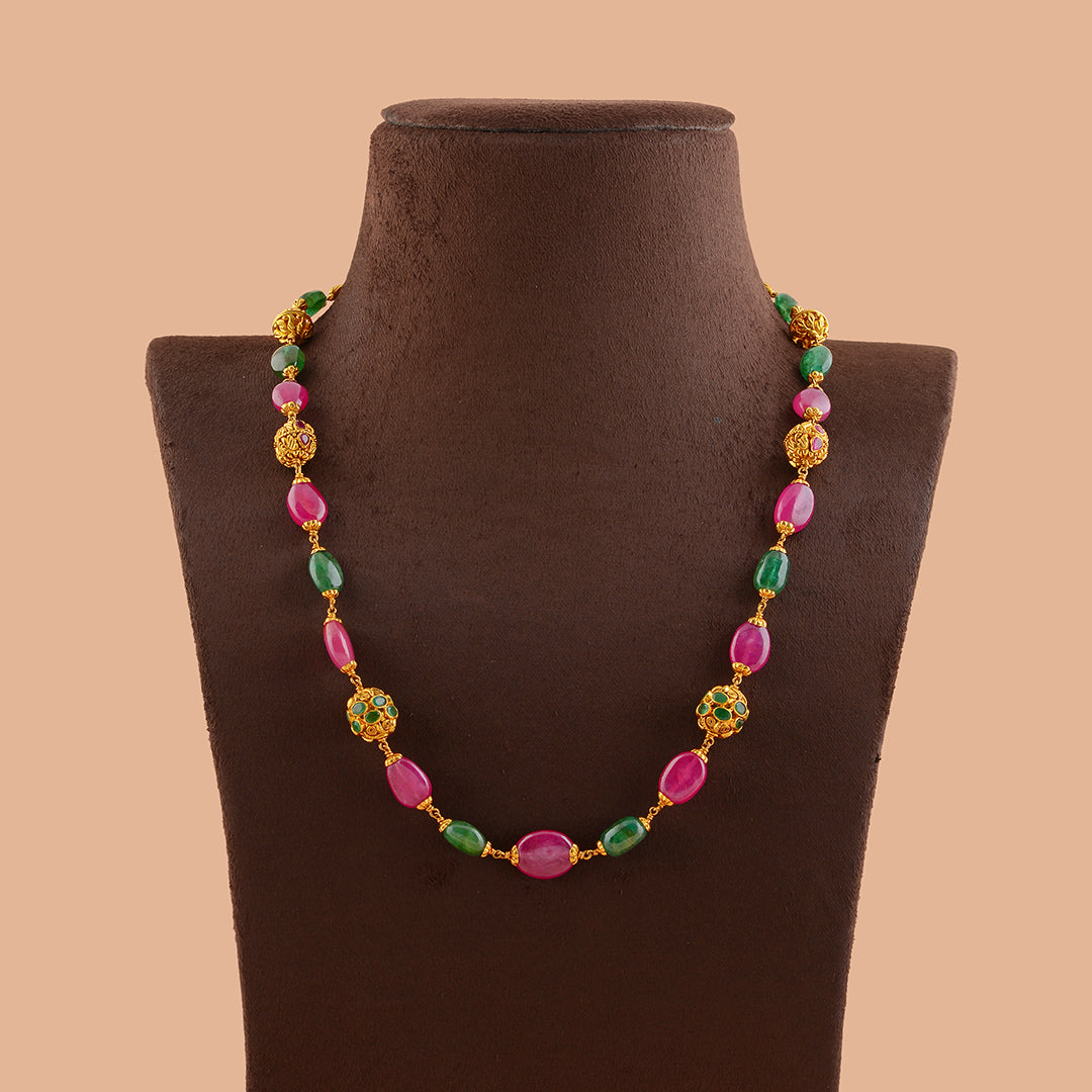 Ruby emerald store pearl necklace