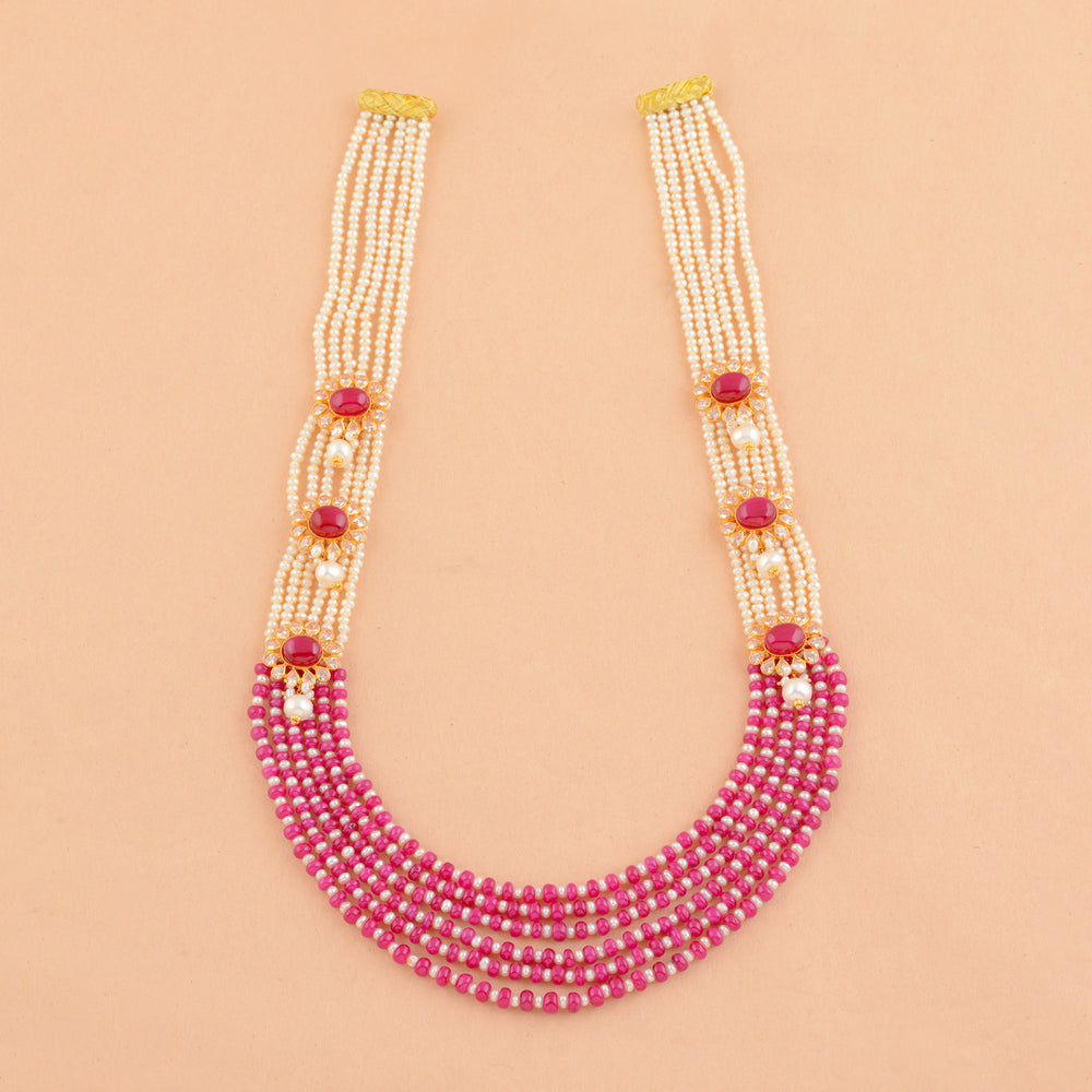 Five Layered MultiShade Gold Pearl Necklace Krishna Jewellers Pearls
