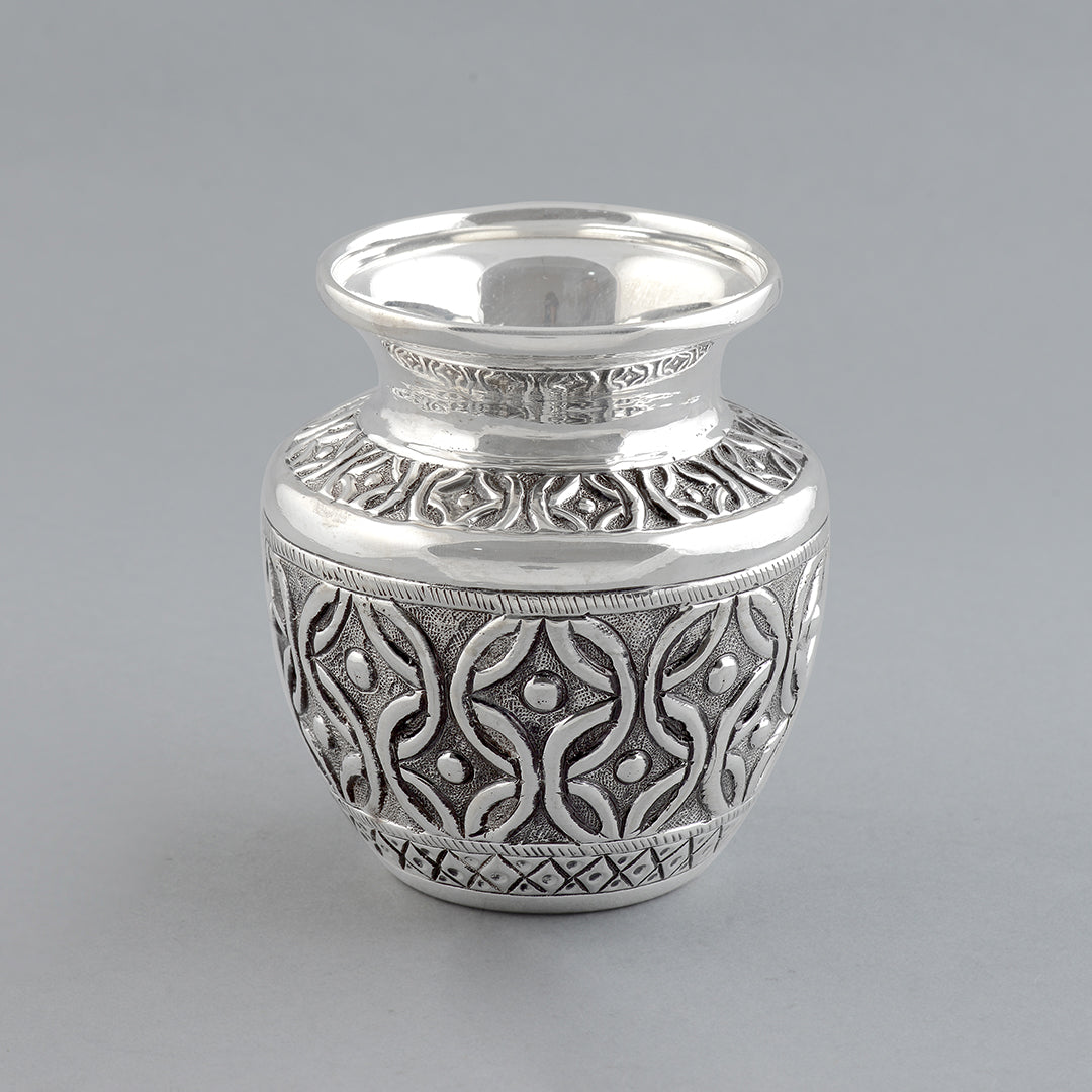 92.5 Pure Silver Pooja Thali Set - Krishna Jewellers Pearls and Gems