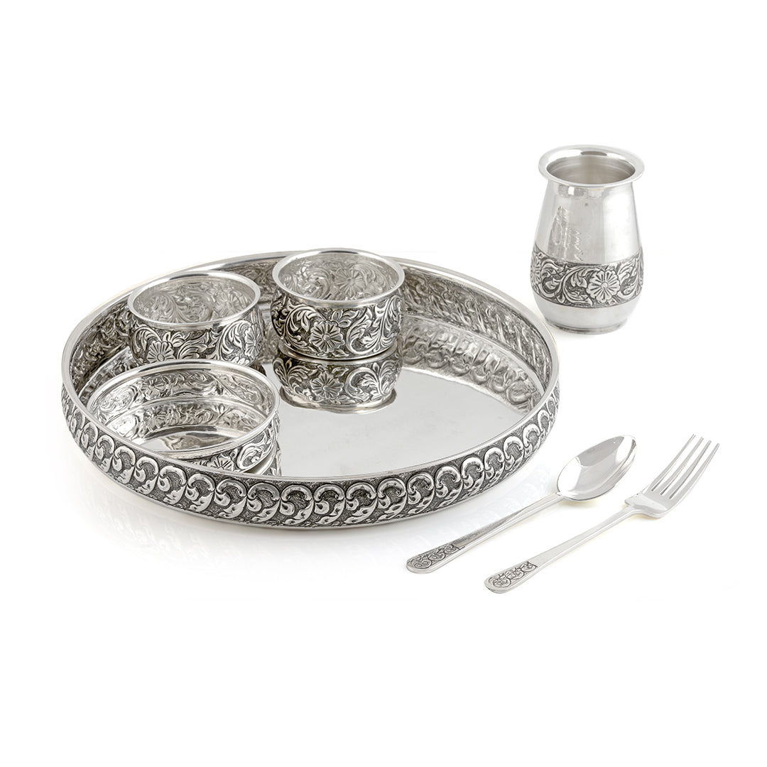 Silver Dinner Set and Plate