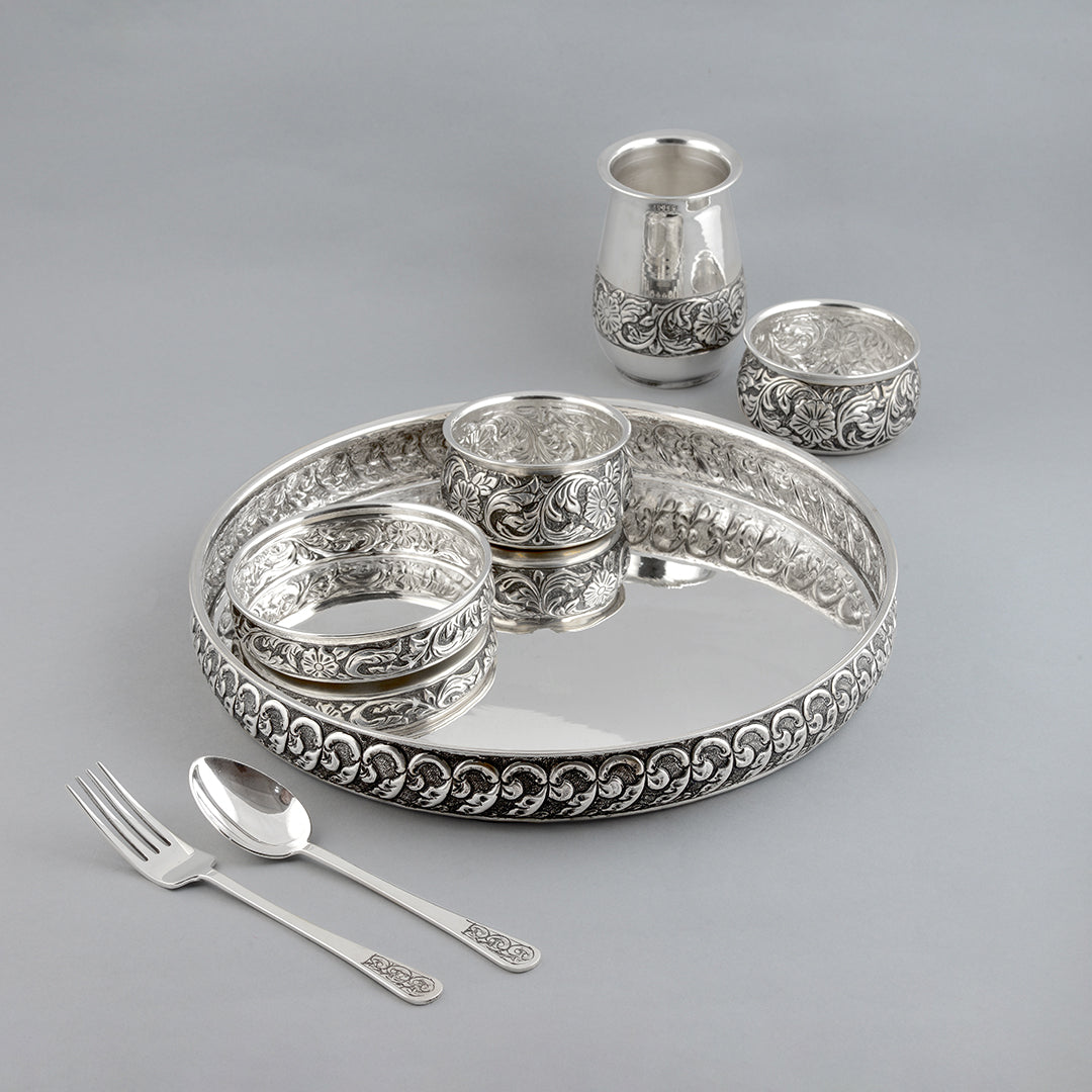 Silver Dinner Set and Plate