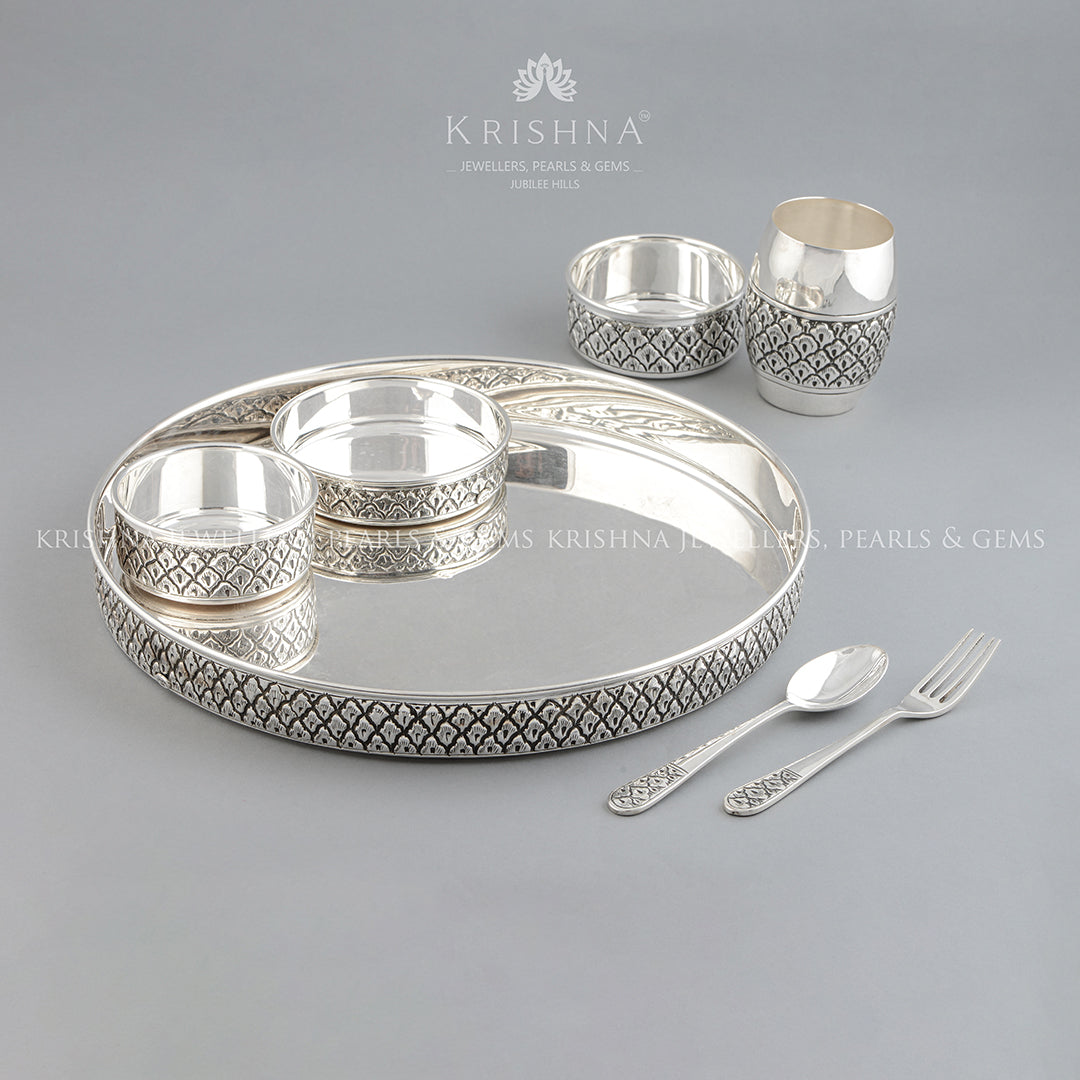 Antique silver dinner on sale set