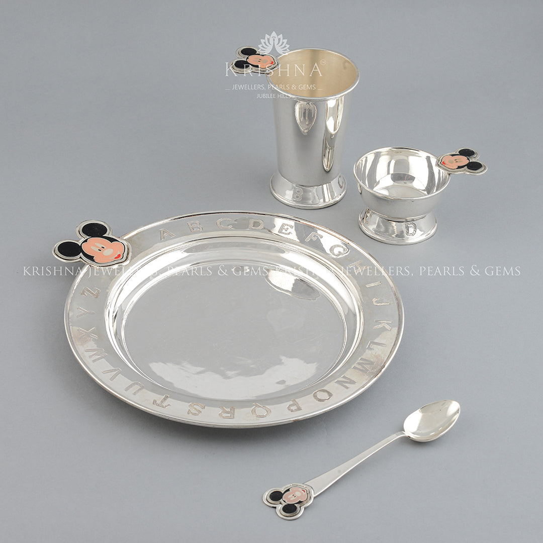 Pure silver baby hot sale dinner set price