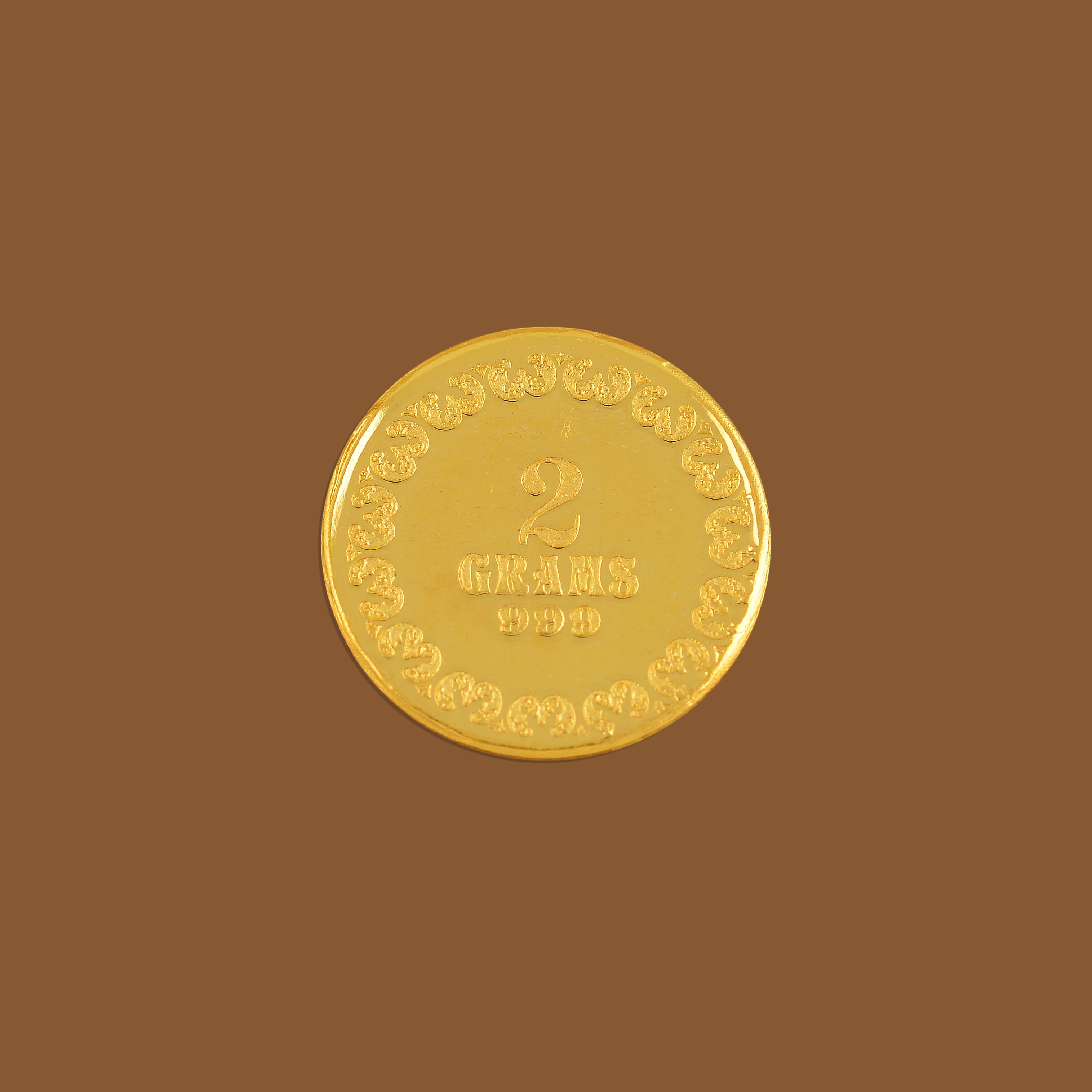 2 Gram Gold Coin With Lakshmi Motif