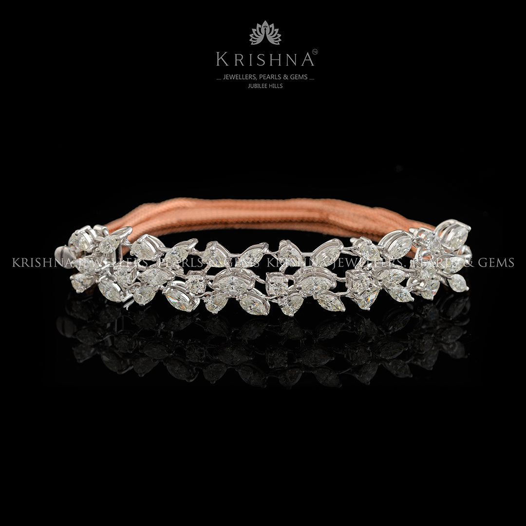 Floral Pear Shape Diamond Bracelet