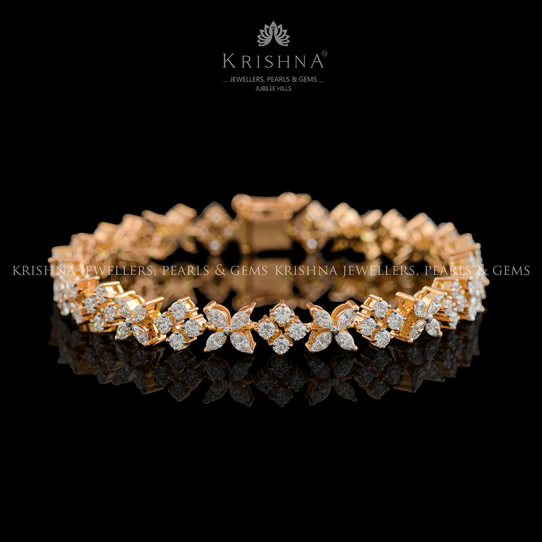 Floral diamond bracelet