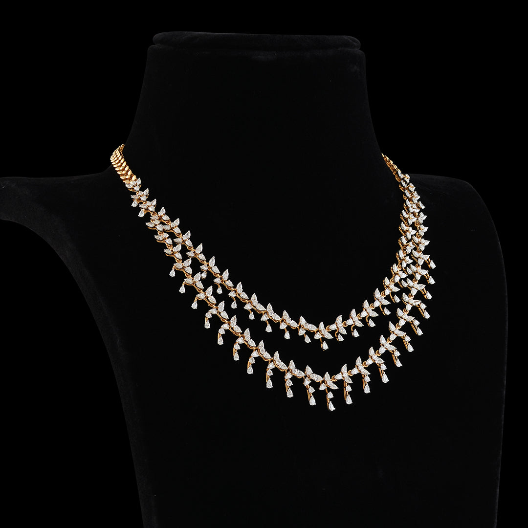 2 Layerd Diamond Choker Necklace