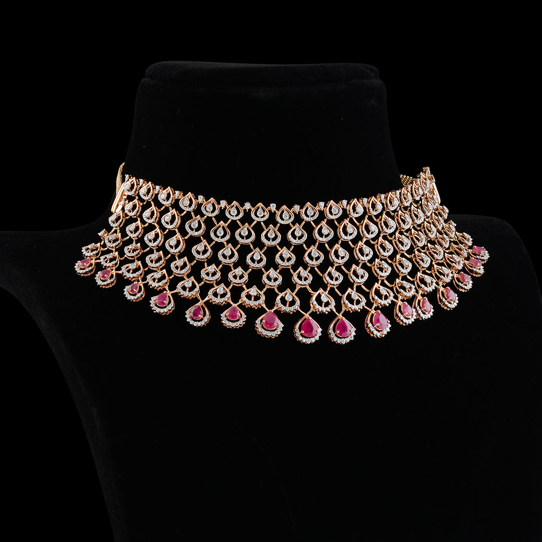 Diamond Ruby Choker Necklace